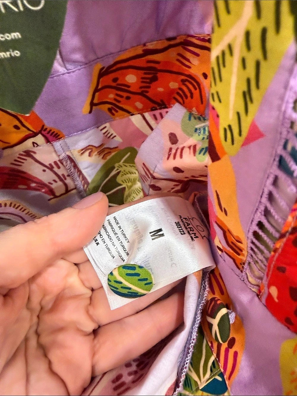 Farm Rio Lilac Beaks & Bananas V Neck Romper Organic Cotton Purple & Multicolor - Picture 3 of 7